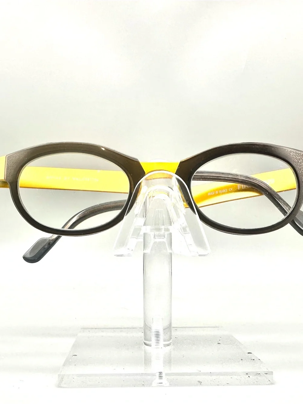 Anne et Valentin Fire U 129 Eyeglasses Brown Yellow Round Frame Made in France